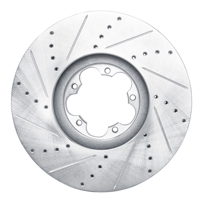 Ford Transit-150 Brake Rotor (1) - Front Right - R1 Concepts - Drilled & Slotted - Silver - `14-`19